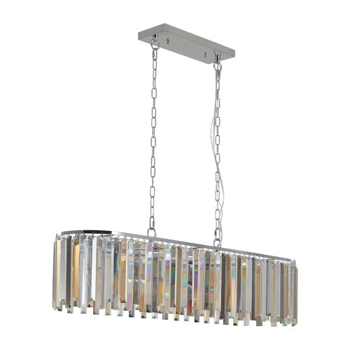 Modern Oval Crystal Chandelier – Luxury Ceiling Fixture with Adjustable Height